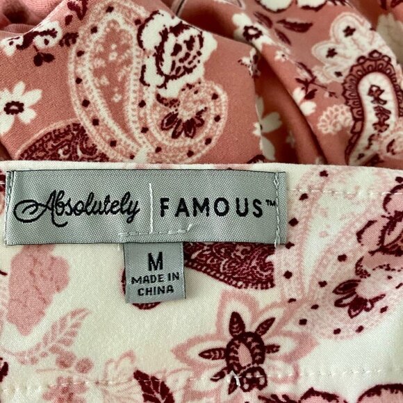 Absolutely Famous Cold Shoulder Top Tie in Back Women's Size Medium NEW - Picture 7 of 9